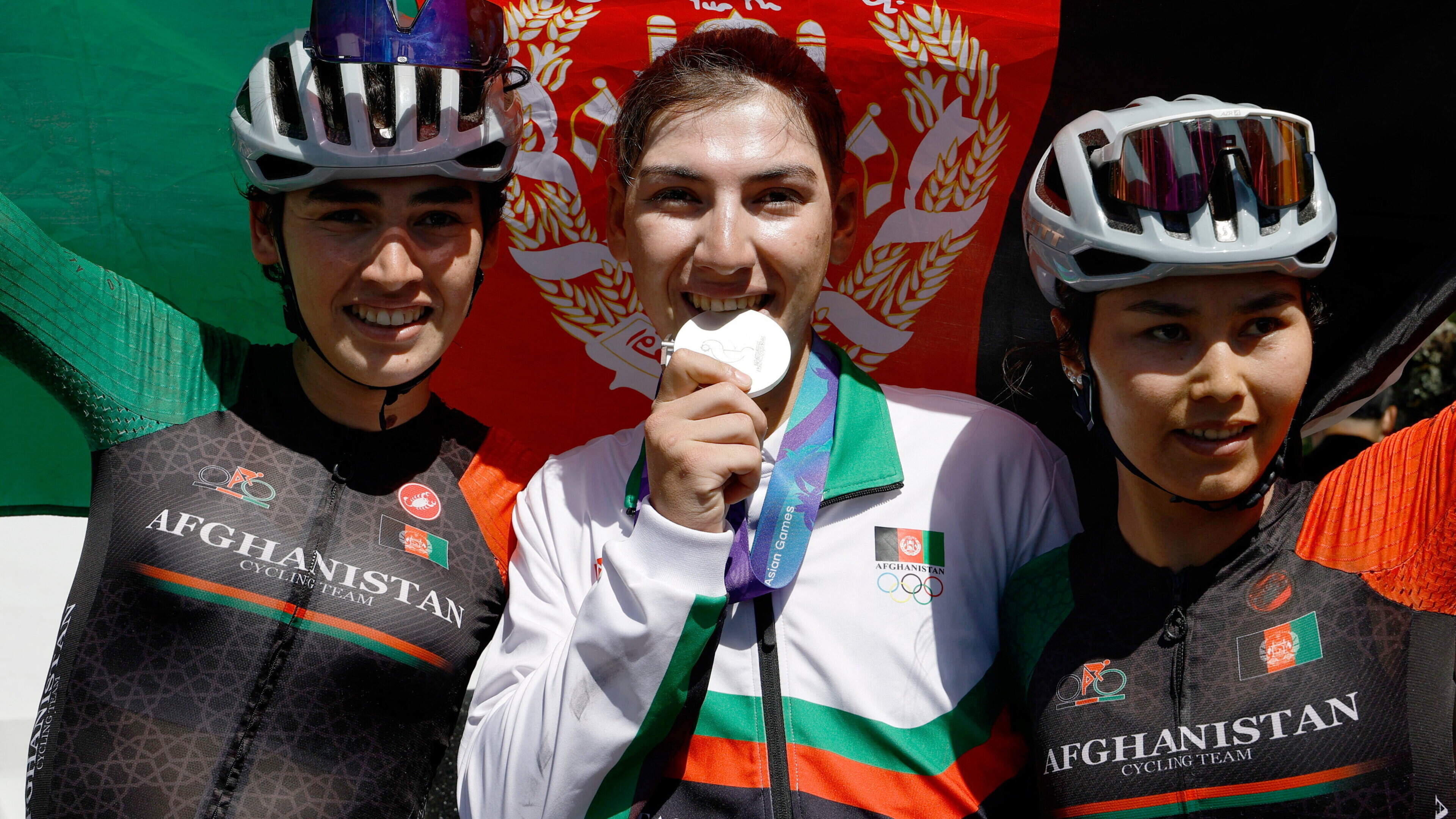 Female Afghan cyclist who escaped Taliban wins Asian Games medal